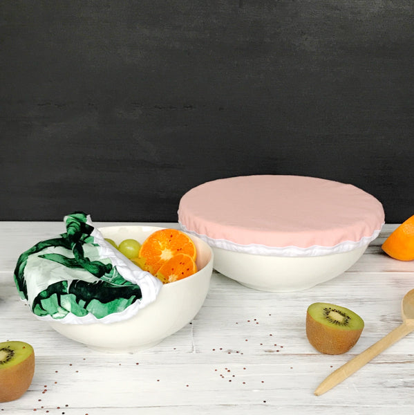 BLUSH & BANANA LEAVES | Bowl cover set of two