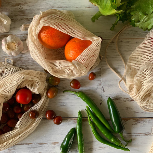 PRODUCE BAGS | Organic Cotton - 6 pack
