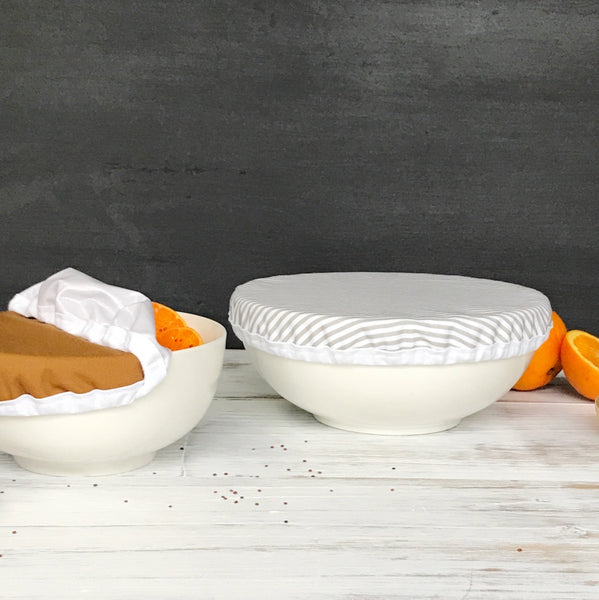 MUSTARD & GREY STRIPES | Bowl cover set of two